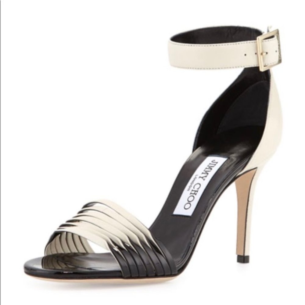 NWT Jimmy Choo Livvi Two-tone Leather Sandals 36.5
